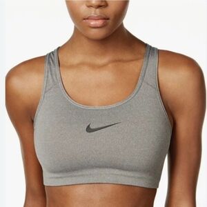 Nike Dri-Fit Women's Gray & Black Racerback Sports Bra Size Small Swoosh